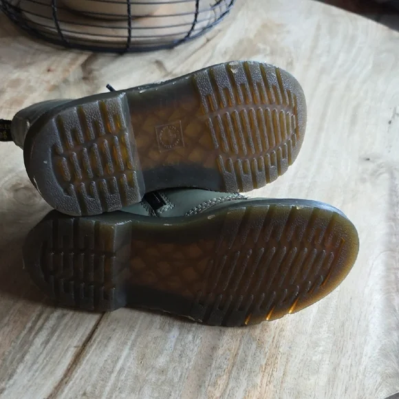 Dr. Martens Children's Olive Combat Boots - Picture 5 of 8